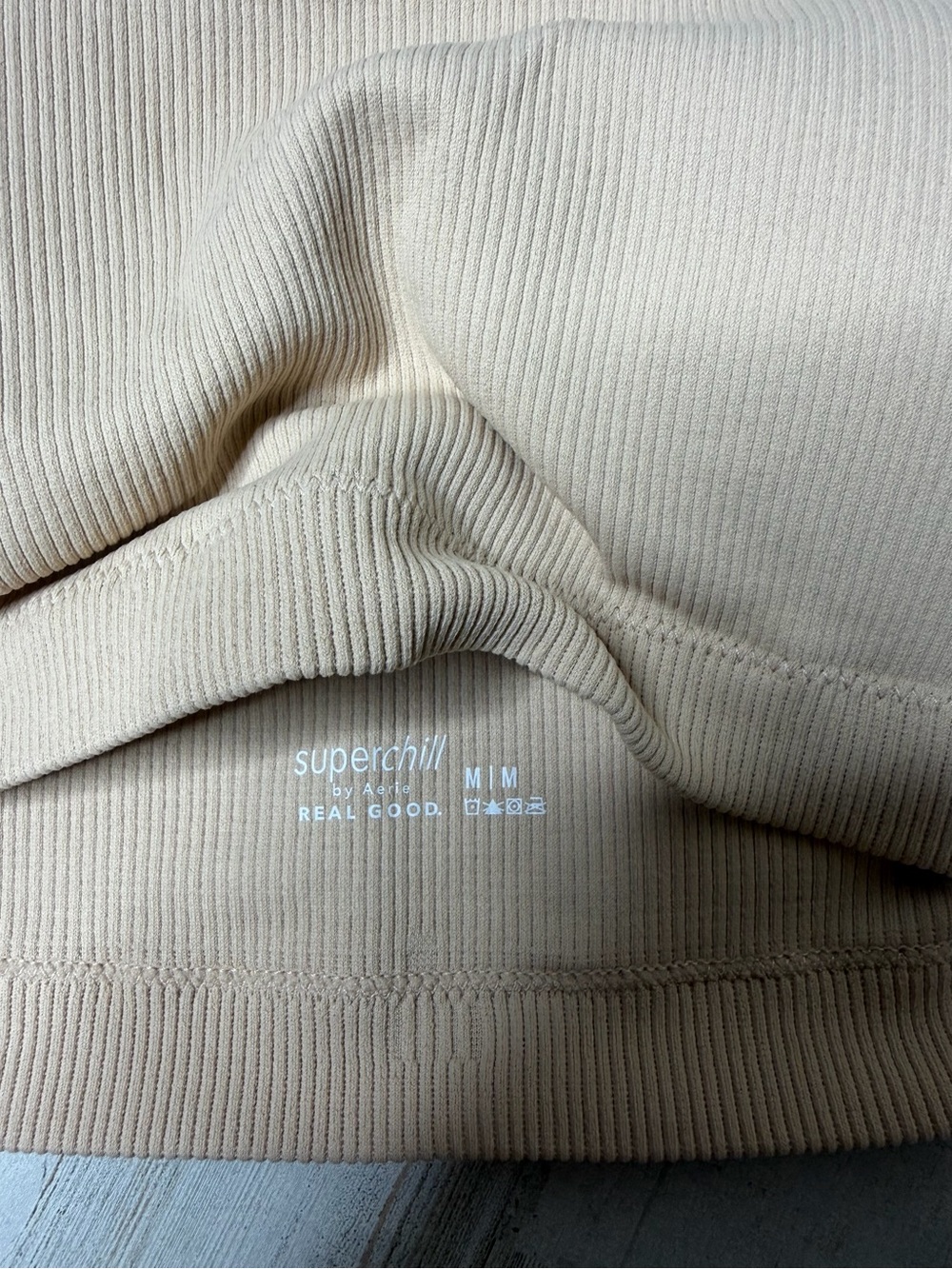 aerie Beige Ribbed Seamless Bralette - Picture 3 of 4